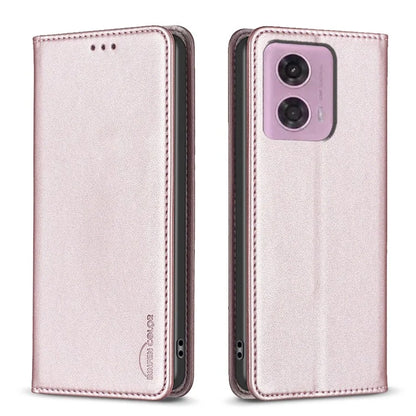 BINFEN COLOR BF18 For Motorola Moto G24 4G / G04 4G Leather Case Stand Phone Cover Card Slots