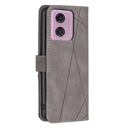 BINFEN COLOR BF05 For Motorola Moto G24 4G / G04 4G Leather Wallet Case Imprinted Geometric Line