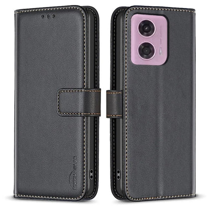 BINFEN COLOR BF17 For Motorola Moto G24 4G / G04 4G Leather Case Drop-proof Phone Cover