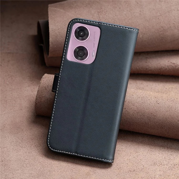 BINFEN COLOR BF17 For Motorola Moto G24 4G / G04 4G Leather Case Drop-proof Phone Cover