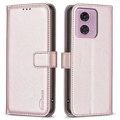 BINFEN COLOR BF17 For Motorola Moto G24 4G / G04 4G Leather Case Drop-proof Phone Cover