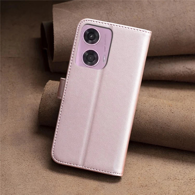BINFEN COLOR BF17 For Motorola Moto G24 4G / G04 4G Leather Case Drop-proof Phone Cover