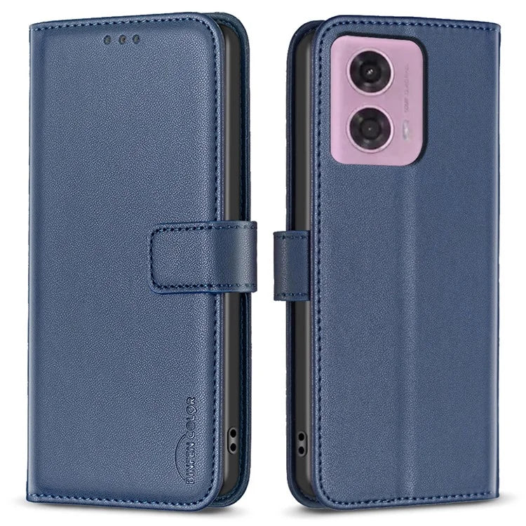 BINFEN COLOR BF17 For Motorola Moto G24 4G / G04 4G Leather Case Drop-proof Phone Cover