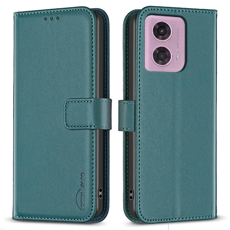 BINFEN COLOR BF17 For Motorola Moto G24 4G / G04 4G Leather Case Drop-proof Phone Cover