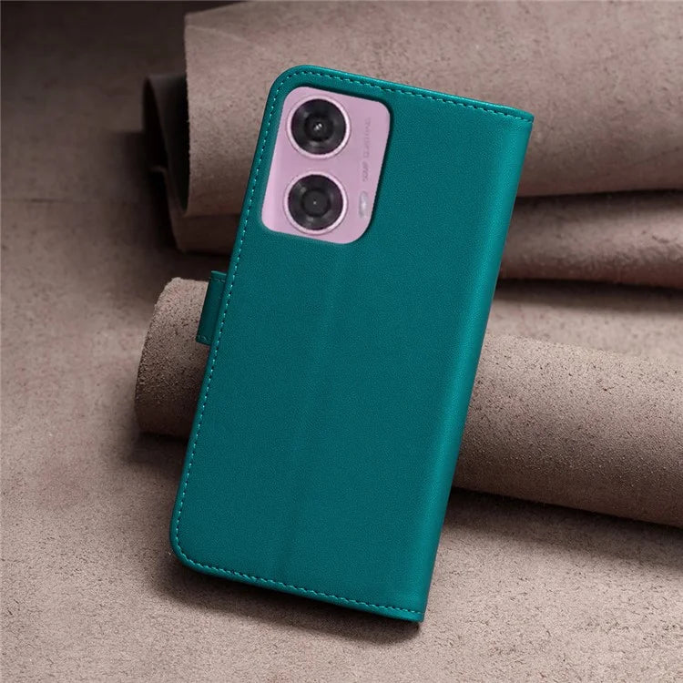 BINFEN COLOR BF17 For Motorola Moto G24 4G / G04 4G Leather Case Drop-proof Phone Cover