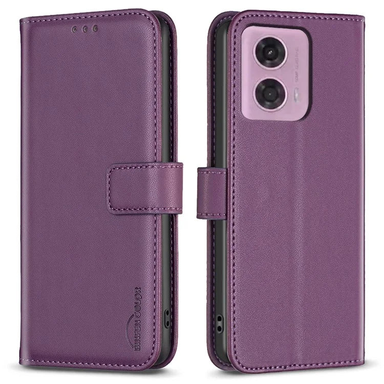 BINFEN COLOR BF17 For Motorola Moto G24 4G / G04 4G Leather Case Drop-proof Phone Cover