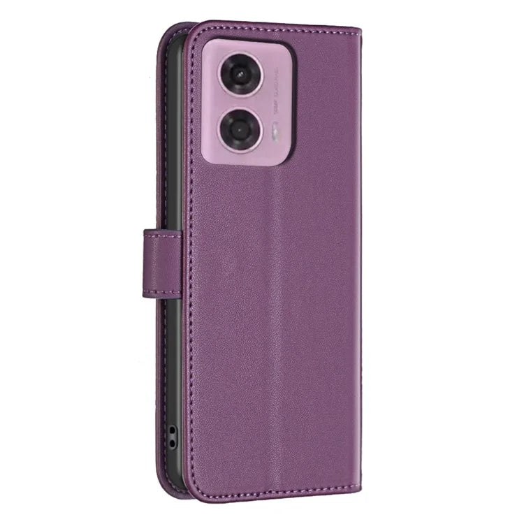 BINFEN COLOR BF17 For Motorola Moto G24 4G / G04 4G Leather Case Drop-proof Phone Cover