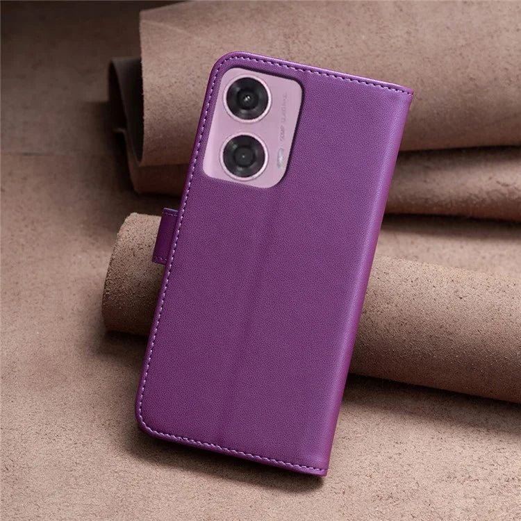 BINFEN COLOR BF17 For Motorola Moto G24 4G / G04 4G Leather Case Drop-proof Phone Cover