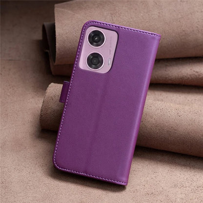 BINFEN COLOR BF17 For Motorola Moto G24 4G / G04 4G Leather Case Drop-proof Phone Cover
