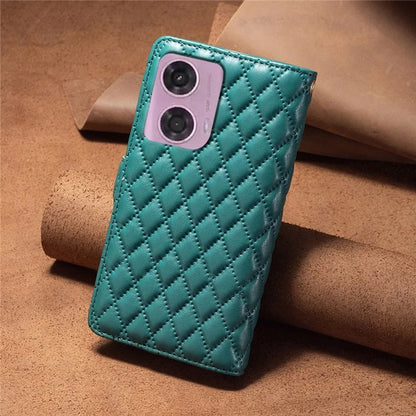 BINFEN COLOR BF Style-15 For Motorola Moto G24 4G / G04 4G PU Leather Phone Case Magnetic Closure Zipper Pocket