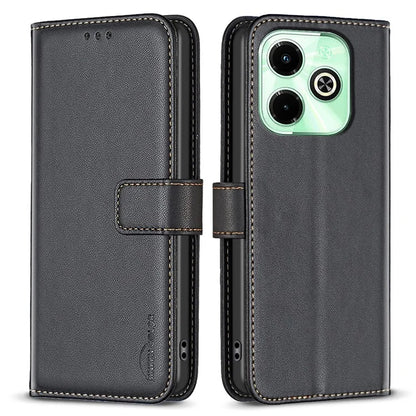 BINFEN COLOR BF17 For Transsion Infinix Hot 40 / Hot 40 Pro Wallet Case PU Leather Cover Stand