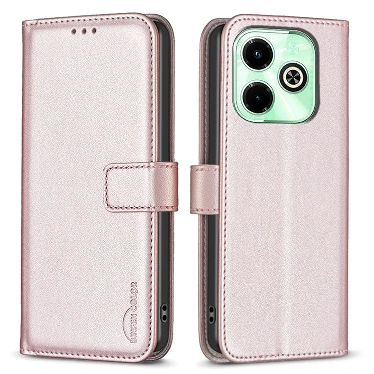 BINFEN COLOR BF17 For Transsion Infinix Hot 40 / Hot 40 Pro Wallet Case PU Leather Cover Stand