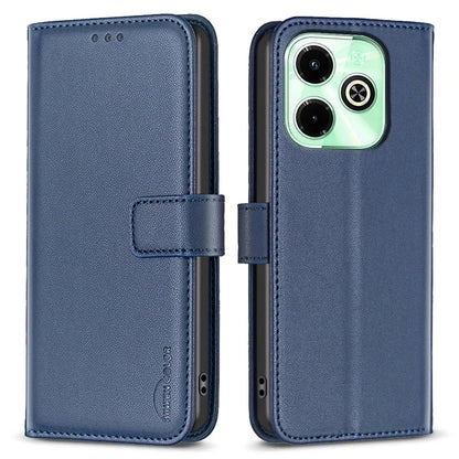 BINFEN COLOR BF17 For Transsion Infinix Hot 40 / Hot 40 Pro Wallet Case PU Leather Cover Stand