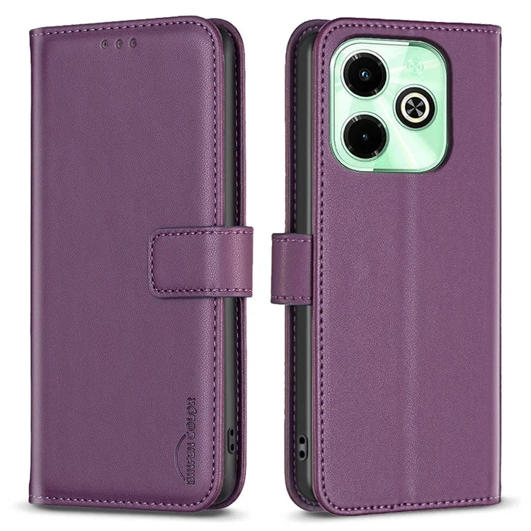 BINFEN COLOR BF17 For Transsion Infinix Hot 40 / Hot 40 Pro Wallet Case PU Leather Cover Stand