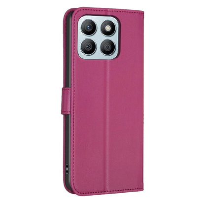 For Honor X8b 4G Leather Case Wallet Phone Cover Imprinted Clover Pattern