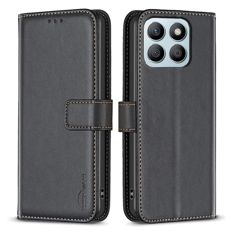 BINFEN COLOR BF17 For Honor X8b 4G Leather Phone Case Cover with Wallet Stand