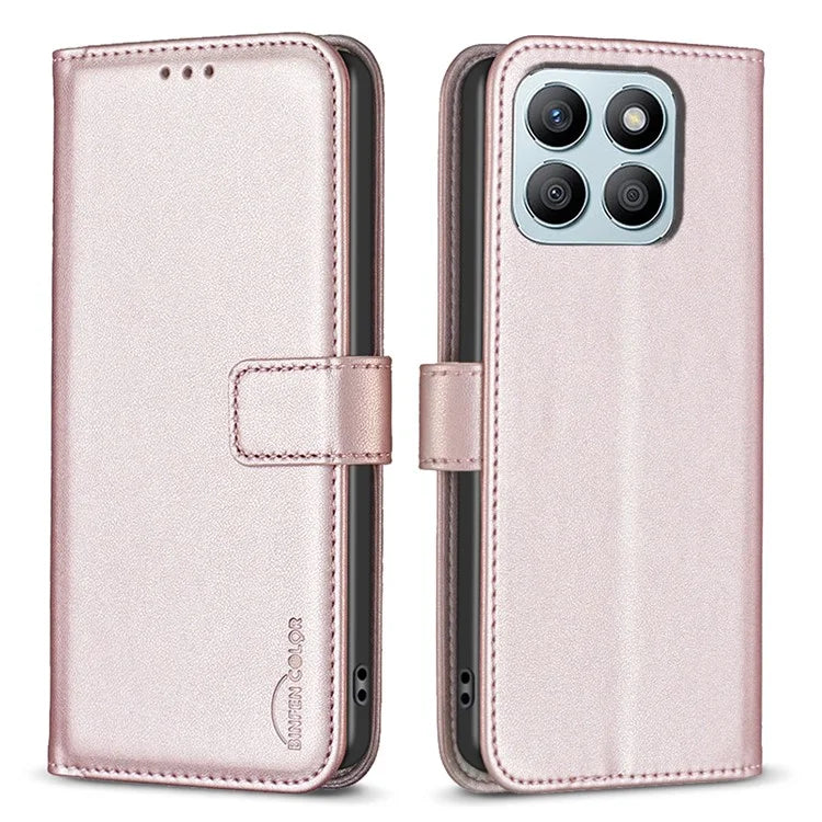 BINFEN COLOR BF17 For Honor X8b 4G Leather Phone Case Cover with Wallet Stand