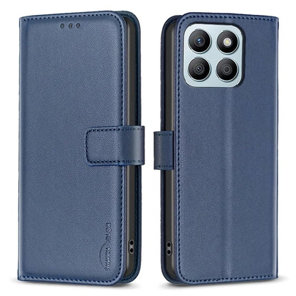 BINFEN COLOR BF17 For Honor X8b 4G Leather Phone Case Cover with Wallet Stand