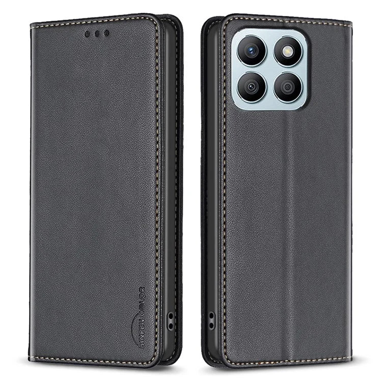 BINFEN COLOR BF18 For Honor X8b 4G Leather Case with Card Slots Magnetic Closing