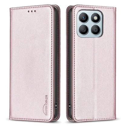 BINFEN COLOR BF18 For Honor X8b 4G Leather Case with Card Slots Magnetic Closing