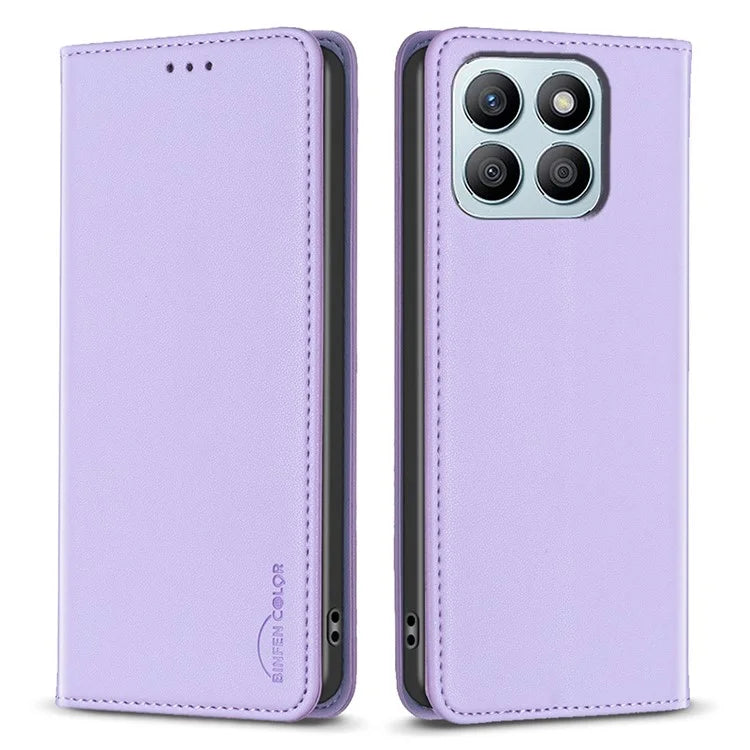 BINFEN COLOR BF18 For Honor X8b 4G Leather Case with Card Slots Magnetic Closing