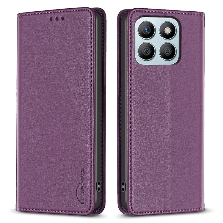 BINFEN COLOR BF18 For Honor X8b 4G Leather Case with Card Slots Magnetic Closing