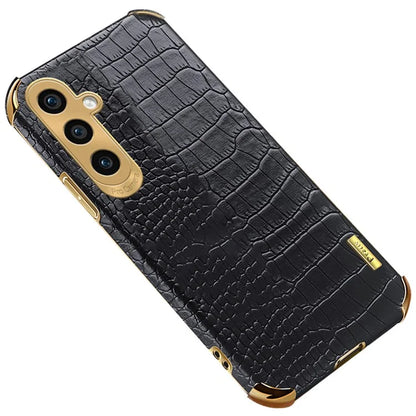 For Samsung Galaxy S24 Cell Phone Case Crocodile Texture 6D Electroplating Shockproof Cover
