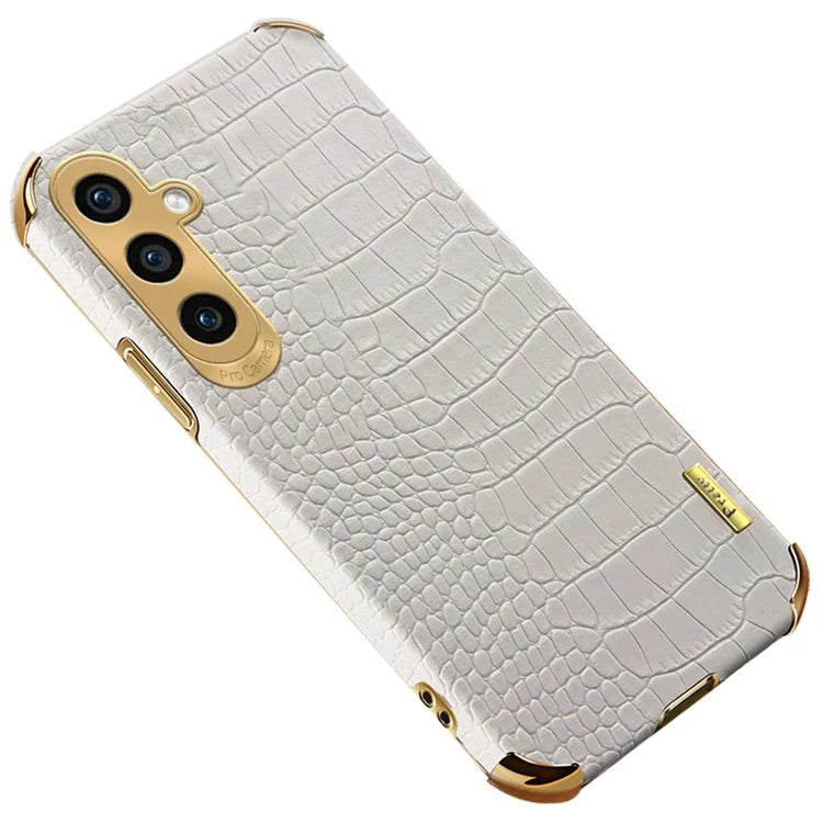For Samsung Galaxy S24 Cell Phone Case Crocodile Texture 6D Electroplating Shockproof Cover
