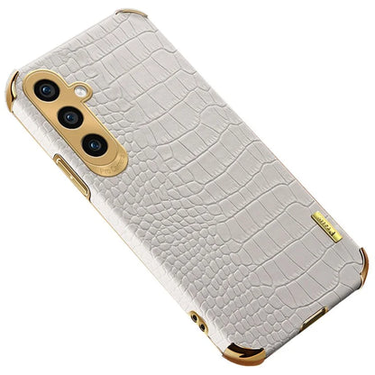 For Samsung Galaxy S24 Cell Phone Case Crocodile Texture 6D Electroplating Shockproof Cover