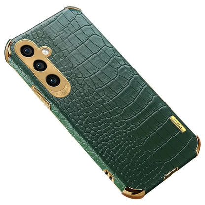 For Samsung Galaxy A05s 4G Case Crocodile Texture Electroplated Leather+TPU Phone Protection Cover