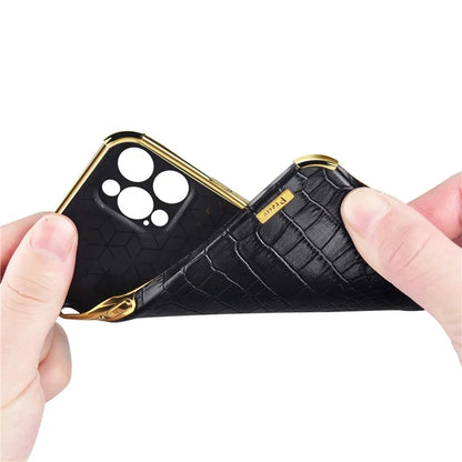 For Samsung Galaxy A05s 4G Case Crocodile Texture Electroplated Leather+TPU Phone Protection Cover