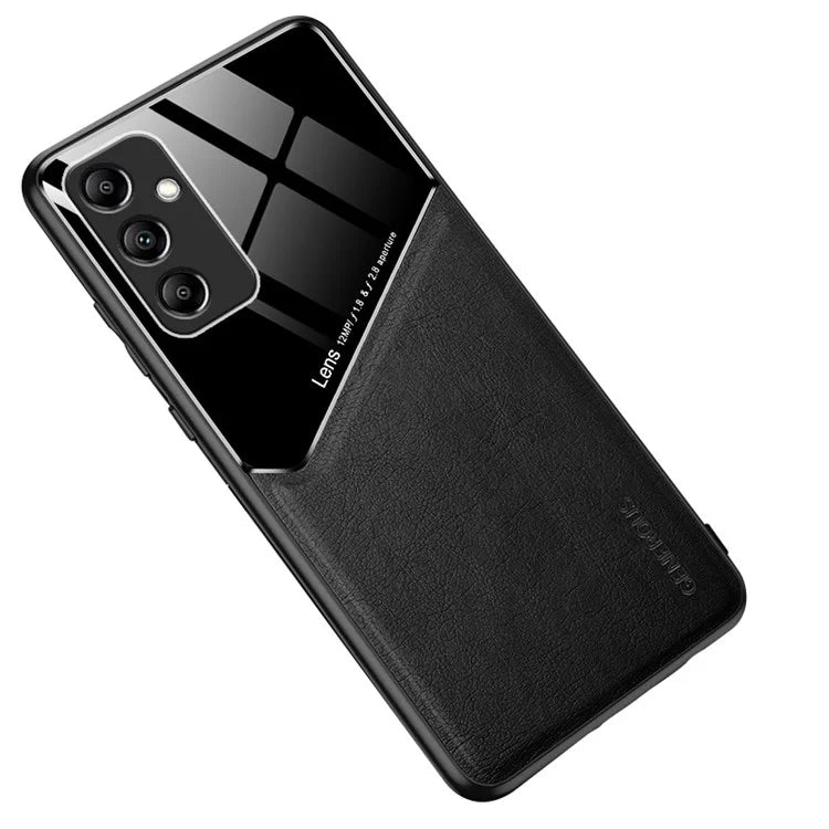 Back Shell for Samsung Galaxy A05s 4G Magnetic Car Mount Phone Guard PU+TPU+PC Cover