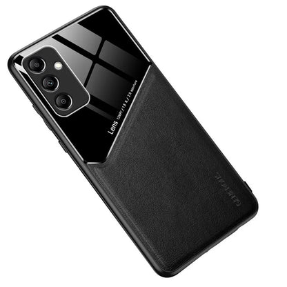 Back Shell for Samsung Galaxy A55 5G Magnetic Car Mount PU+TPU+PC Cell Phone Cover