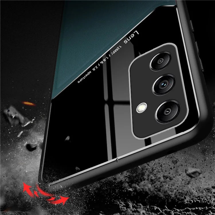 Back Shell for Samsung Galaxy A55 5G Magnetic Car Mount PU+TPU+PC Cell Phone Cover