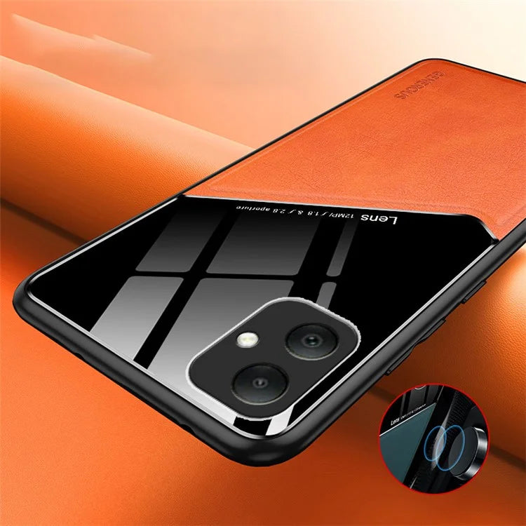 For Samsung Galaxy A05 4G Case PU+TPU+PC Magnetic Car Mount Phone Cover