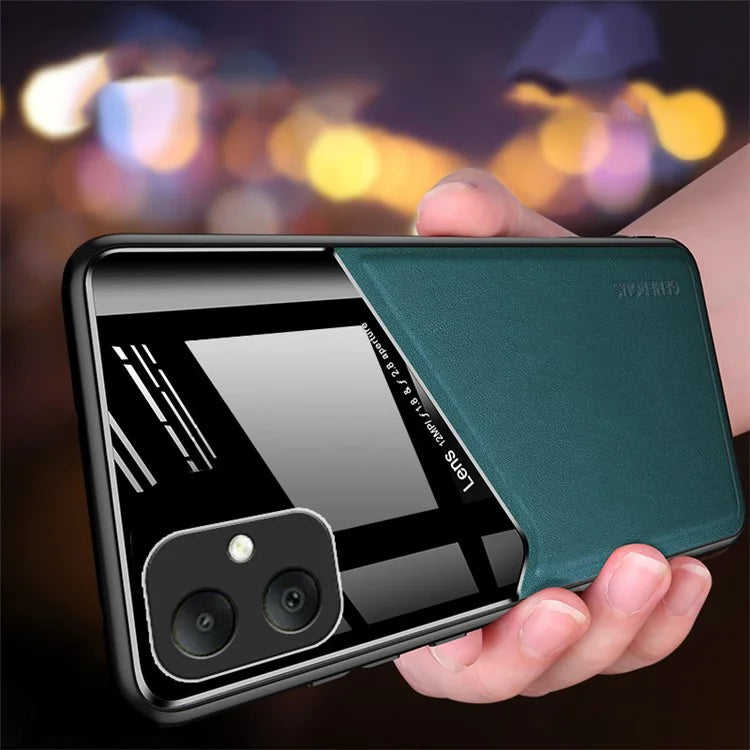 For Samsung Galaxy A05 4G Case PU+TPU+PC Magnetic Car Mount Phone Cover