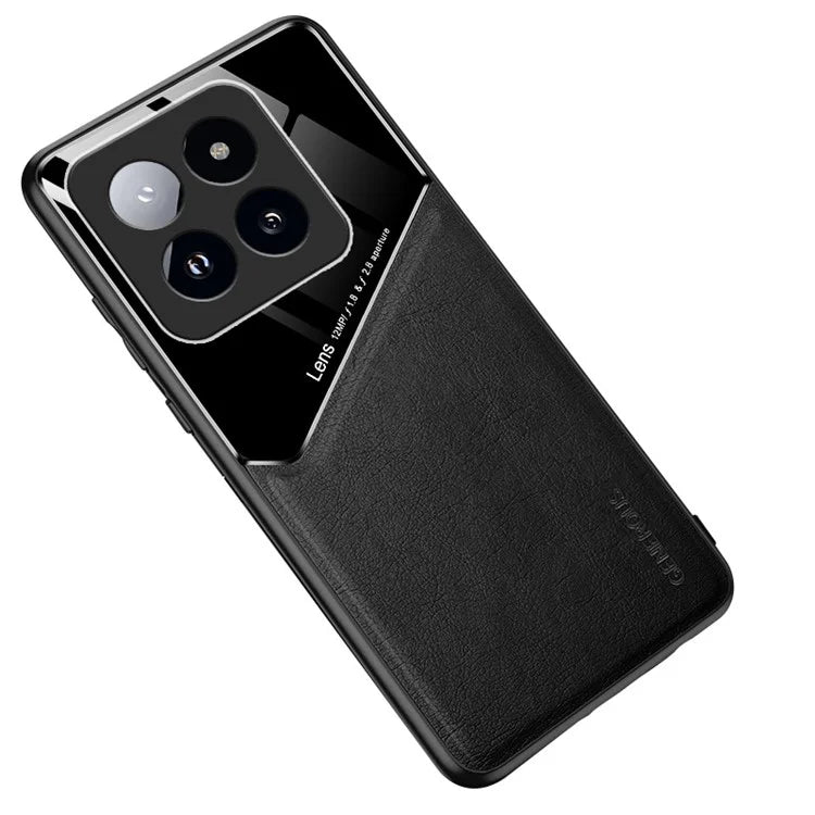 For Xiaomi 14 Pro Case PU+TPU+PC Phone Cover Work with Magnetic Car Mount