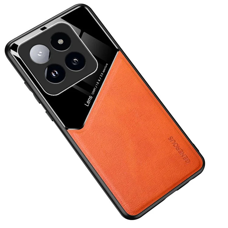 For Xiaomi 14 Pro Case PU+TPU+PC Phone Cover Work with Magnetic Car Mount