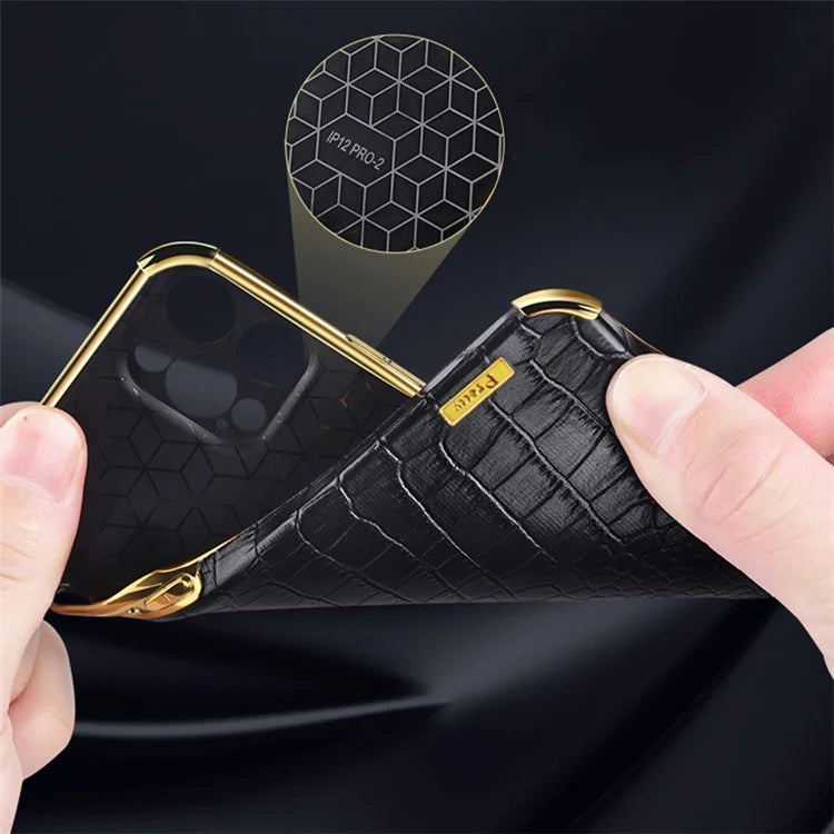 For Samsung Galaxy A15 4G / 5G Case Crocodile Texture Electroplated Phone Cover with Kickstand