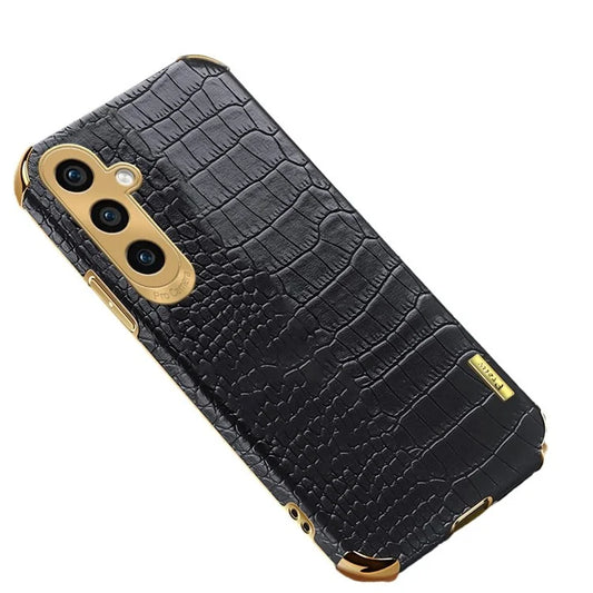For Samsung Galaxy A15 4G / 5G Case Crocodile Texture 6D Electroplating Smart Phone Cover