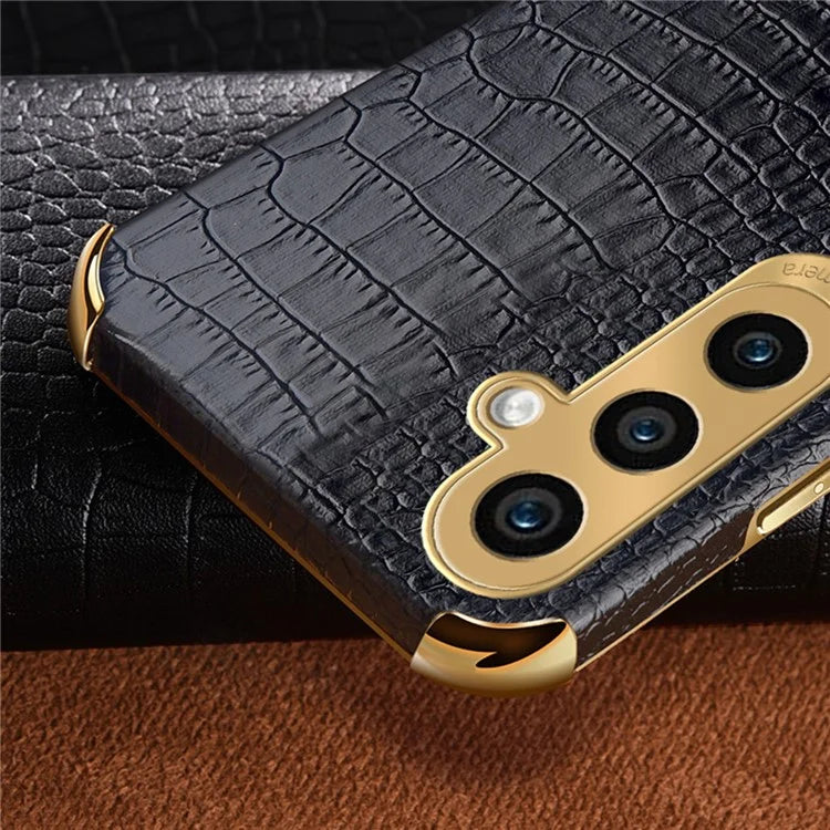 For Samsung Galaxy A15 4G / 5G Case Crocodile Texture 6D Electroplating Smart Phone Cover
