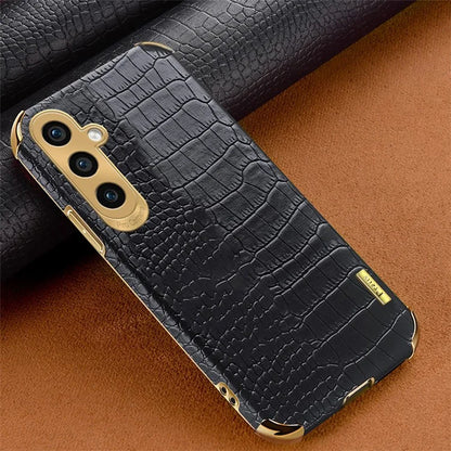 For Samsung Galaxy A25 5G (Global) (161.0 x 76.5 x 8.3mm) Cell Phone Case Crocodile Texture Electroplating Cover