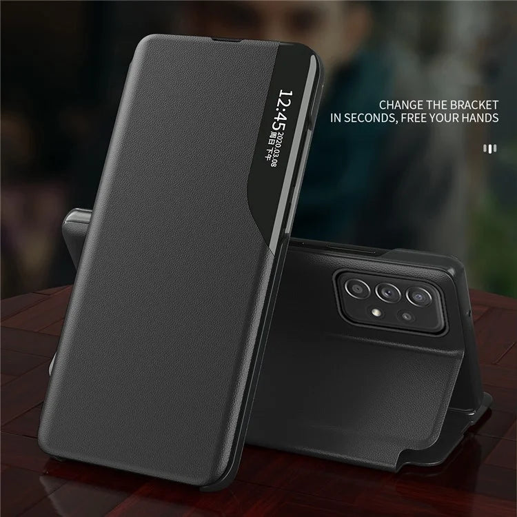 For Samsung Galaxy A13 4G Leather Case View Window Foldable Stand Phone Cover
