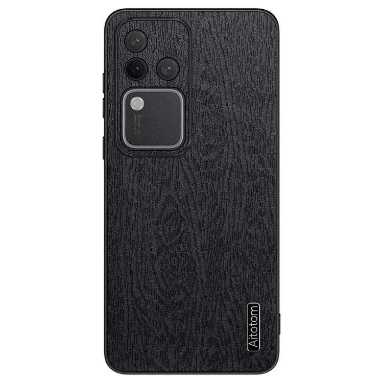 For vivo S18 Pro 5G Case Wood Grain Anti-scratch PU+PC+TPU Protective Shell
