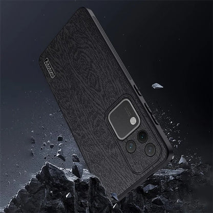 For vivo S18 Pro 5G Case Wood Grain Anti-scratch PU+PC+TPU Protective Shell