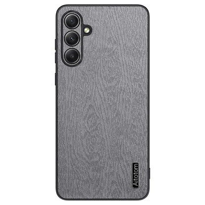 For Samsung Galaxy A35 5G Case Scratch-proof Wood Grain PU+PC+TPU Phone Back Shell