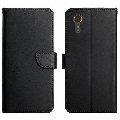 HT02 For Samsung Galaxy Xcover 7 Genuine Cow Leather Phone Case Wallet Flip Cover