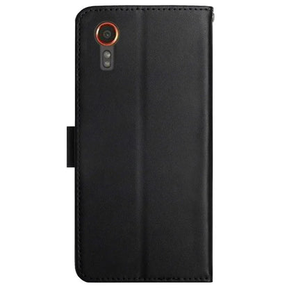 HT02 For Samsung Galaxy Xcover 7 Genuine Cow Leather Phone Case Wallet Flip Cover