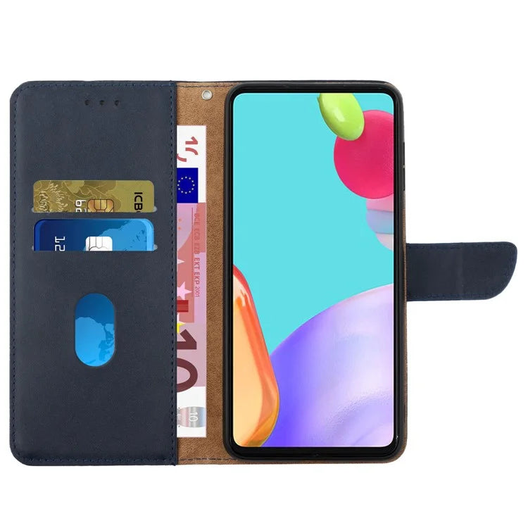 HT02 For Samsung Galaxy Xcover 7 Genuine Cow Leather Phone Case Wallet Flip Cover