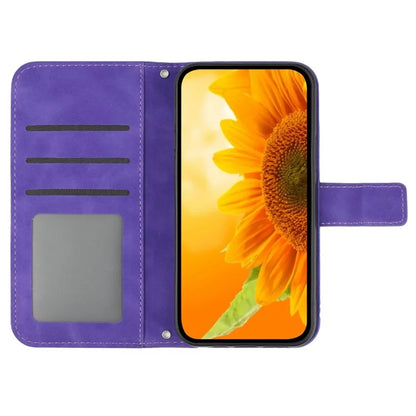 HT04 For Samsung Galaxy Xcover 7 Leather Case with Shoulder Strap Wallet Phone Cover
